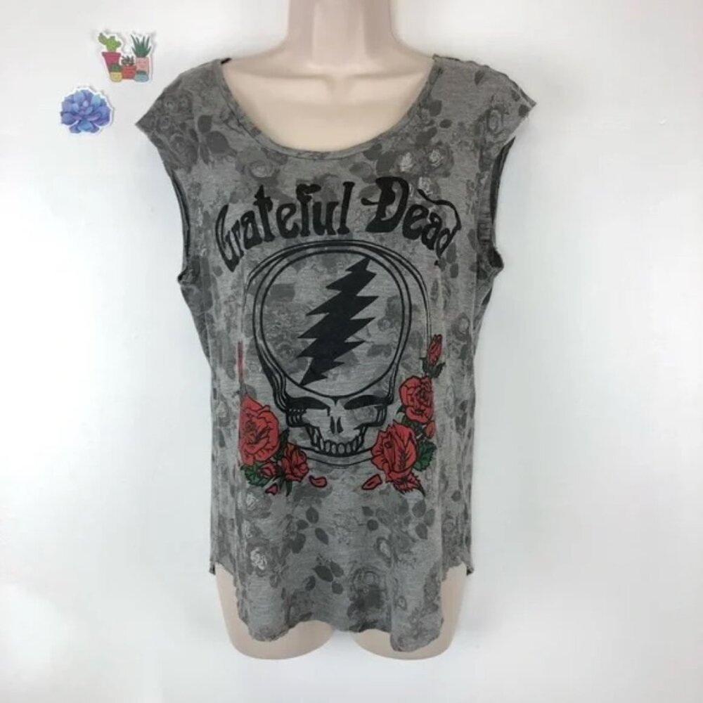Grateful Dead ⚡️💀 Rock & Republic Gray Muscle Tank Top